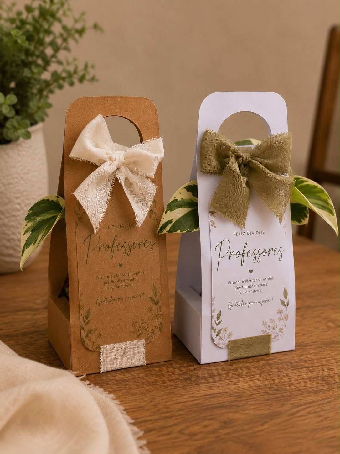 Embalagens personalizadas com plantas